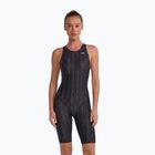 Női egyrészes fürdőruha TYR Fusion 2 Aerofit Shortjohn black