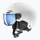 Gyerek sísisak UVEX Rocket Visor Jr white/black matte/mirror blue/smoke