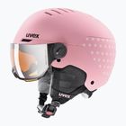 Gyerek sísisak UVEX Rocket Visor Jr pink confetti matt/mirror silver/lasergold lite