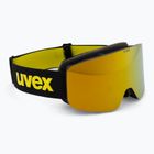 Gyerek síszemüveg UVEX Pwdr FM black matt/mirror yellow green clear