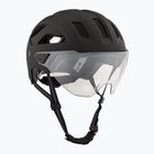 Kerékpáros sisak UVEX Stride Visor fekete matt/litemirror ezüst