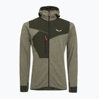 Férfi trekking pulóver Salewa Puez 2 Dry Hood FZ sötét olíva melange
