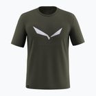 Férfi póló Salewa Solidlogo Dry dark olive