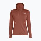 Női trekking pulóver Salewa Agner Hybrid PL/DST FZ Hoody etruscan red melange