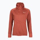 Női trekking pulóver Salewa Agner Hybrid PL/DST FZ Hoody etruscan red melange