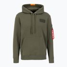 Férfi Alpha Industries Red Stripe Hoodie sötétzöld