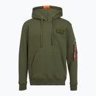 Férfi Alpha Industries Red Stripe Hoodie sötétzöld