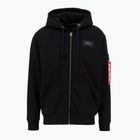 Férfi Alpha Industries Back Print Zip pulóver fekete