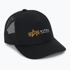 Férfi Alpha Industries Label Trucker baseball sapka fekete