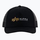 Férfi Alpha Industries Label Trucker baseball sapka fekete