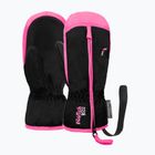 Gyerek síkesztyűk Reusch Ben Mitten black/ knockout pink