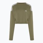 Női adidas Hyperglam Crop Crew pulóver fókusz oliva színben