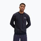 Férfi pulóver  FILA Lobito Pinstriped Crew black iris/two color stiped