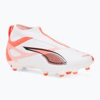 PUMA Ultra 5 Match+ LL FG/AG Jr gyermek labdarúgócipő puma fehér/puma fekete/világító piros