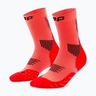 Férfi kompressziós zokni CEP Run Mid Cut 5.0 neon coral