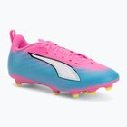 Gyerek focicipő PUMA Ultra 6 Play FG/AG Jr poison pink/puma white/sun stream/bright aqua/puma black
