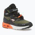 KangaROOS KX-Toke Mid EV gyermek cipő katonai zöld / neon narancs