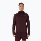 Férfi futópulóver ASICS Road Winter Ls Hoodie dark currant