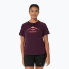 Női futó póló Asics Fujitrail Logo Ss Top Dark Aubergine