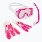 TUSA búvárszett maszk + snorkel + uszony rózsaszín UP-0201