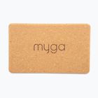 Jógatégla Myga Cork Block brown
