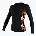 Női úszás hosszú ujjú O'Neill Side Print Rash Guard fekete/kék színben