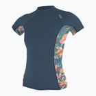 Női úszópóló O'Neill Side Print Rash Guard fekete/mikah virágos