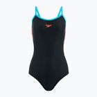 Női egyrészes fürdőruha Speedo Dive Thinstrap Muscleback black / volcanic orange