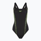Női egyrészes úszódressz Speedo Panel Muscleback fekete/zöld