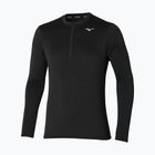 Férfi Mizuno Impulse Core Core Half Zip futó hosszú ujjú fekete