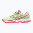 Mizuno Break Shot 4 Padel női padel cipő patina zöld / high vis rózsaszín / fehér