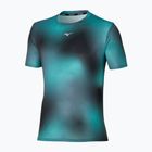 Férfi futópóló Mizuno Core Graphic Tee aquifer