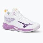 Női röplabda cipő Mizuno Wave Dimension Mid white/patrician purple/quince