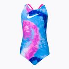 Nike Tie Dye Spiderback gyermek egyrészes fürdőruha kék NESSC719-458