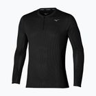 Férfi futó hosszú ujjú Mizuno Dryaeroflow Half Zip fekete