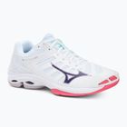 Mizuno Wave Voltage 2 röplabda cipő fehér/ibolya indigó/camellia rose