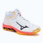 Röplabda cipő Mizuno Wave Voltage 2 Mid fehér/tüzes korall 2/citrus