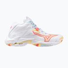 Női röplabda cipő Mizuno Wave Lightning Z8 Mid fehér/calypso coral/pale banán