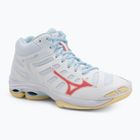 Női röplabda cipő Mizuno Wave Voltage 2 Mid fehér/calypso coral/pale banán
