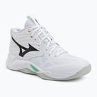 Röplabdacipő Mizuno Wave Momentum Pro Mid white/black/frozen emerald