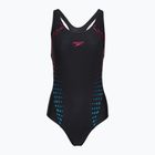 Női egyrészes fürdőruha Speedo Allover Panel Laneback black/purple