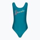 Speedo női egyrészes fürdőruha Logo Deep U-Back páva/tök fűszeres/tenger kék