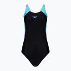 Speedo Colourblock Splice Muscleback női egyrészes fürdőruha fekete/édes lila/picton kék