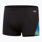 Férfi Speedo Allover Digital V-Cut Aquashort úszó boxeralsó fekete/igazi kobalt
