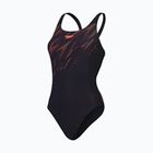 Speedo HyperBoom Placement Muscleback fekete/szirénvörös/szilva egyrészes fürdőruha