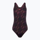 Speedo HyperBoom Allover Medalist fekete/plum dandy/siren piros egyrészes fürdőruha