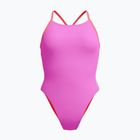 Női egyrészes fürdőruha Speedo Solid Lattice Tie-Back neon violet