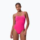 Női egyrészes fürdőruha Speedo Endurance+ Logo Thin Strap margarita pink