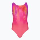 Gyermek egyrészes úszódressz Speedo Print Pulseback rózsaszín/neon ibolya