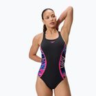 Női egyrészes fürdőruha Speedo Hyperboom Splice Muscleback anthracite/margarita pink